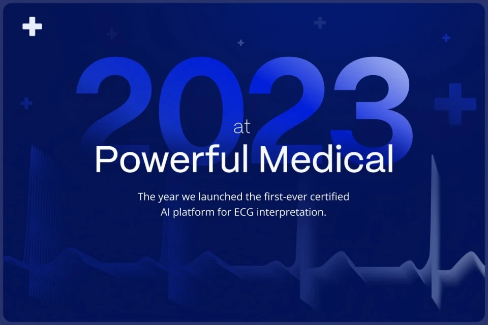 2023 at Powerful Medical cover, the year the first certified AI platform for ECG interpretation launched