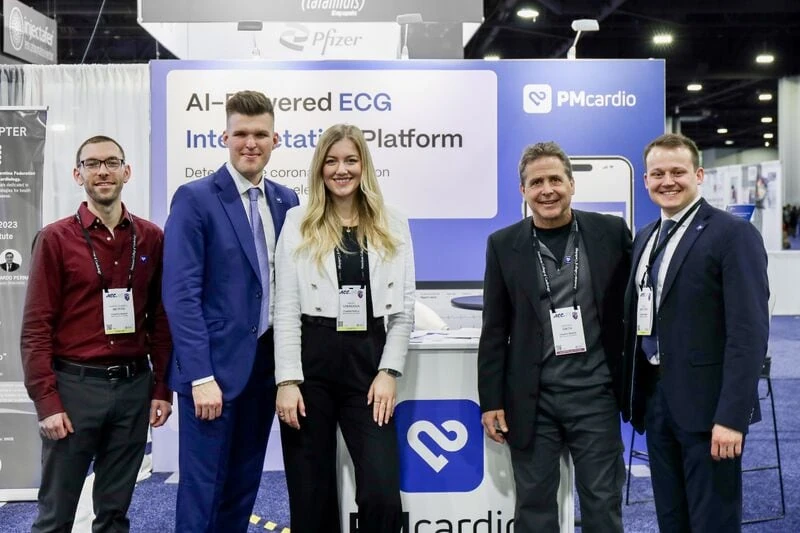 Powerful Medical team at the PMcardio AI-powered ECG booth at ACC 2024 in Atlanta