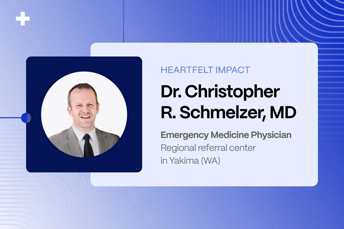 Dr. Christopher R. Schmelzer, emergency medicine physician at a Yakima WA regional referral center