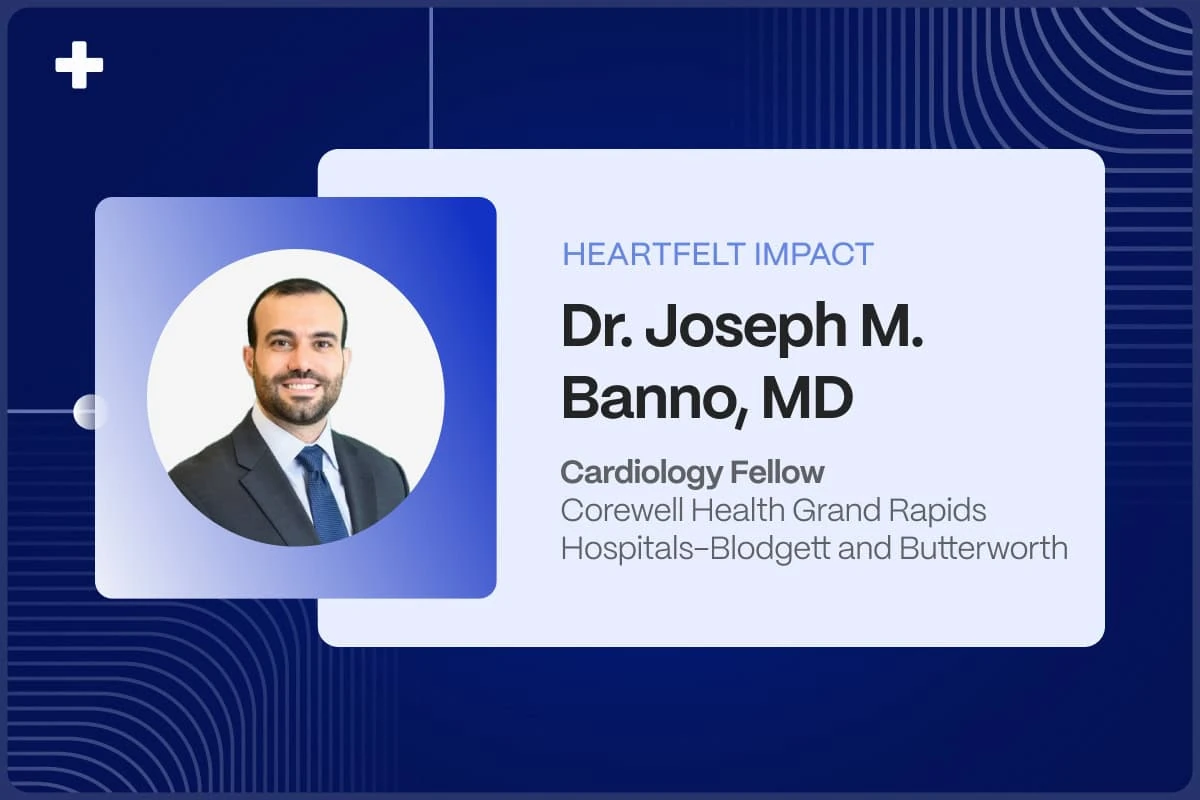 Dr. Joseph M. Banno, MD, cardiology fellow at Corewell Health Grand Rapids, PMcardio case study