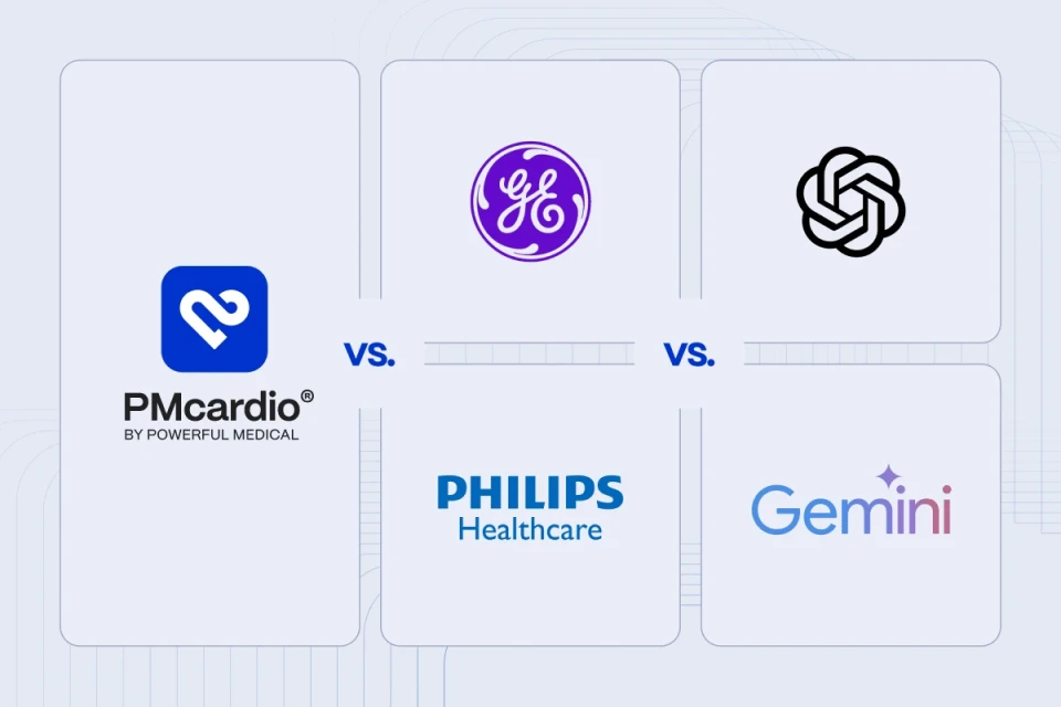 PMcardio versus GE HealthCare and Philips versus ChatGPT and Gemini ECG interpretation tool comparison