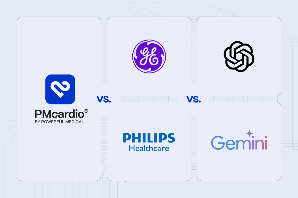 PMcardio versus GE HealthCare and Philips versus ChatGPT and Gemini ECG interpretation tool comparison