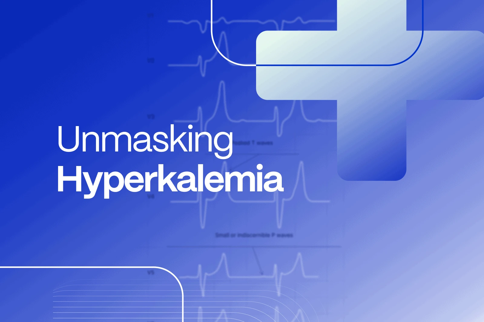 Unmasking Hyperkalemia article cover with faded 12-lead ECG traces showing peaked T-waves