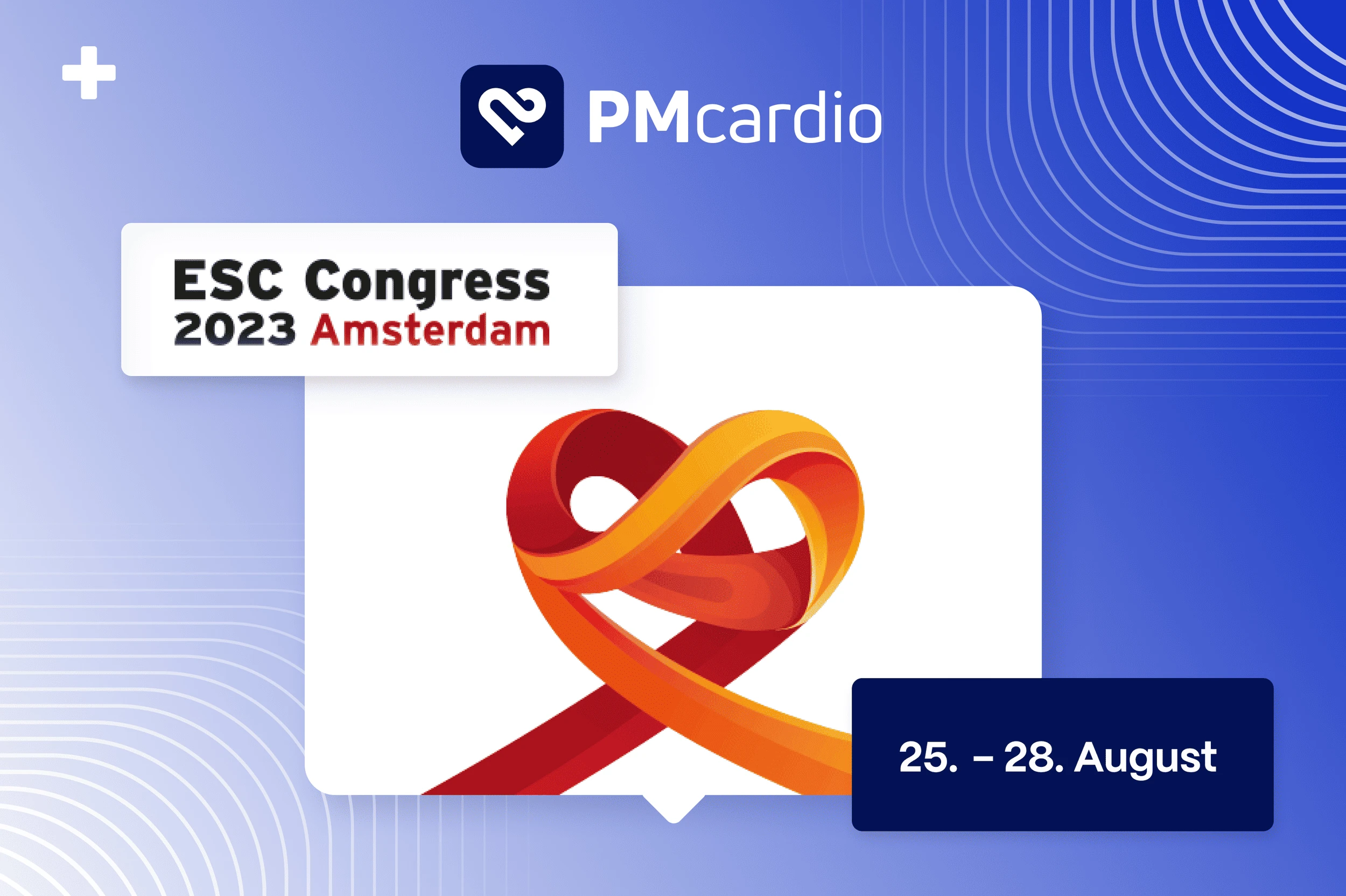 PMcardio at ESC Congress 2023 Amsterdam, 25 to 28 August, with the congress heart-ribbon logo
