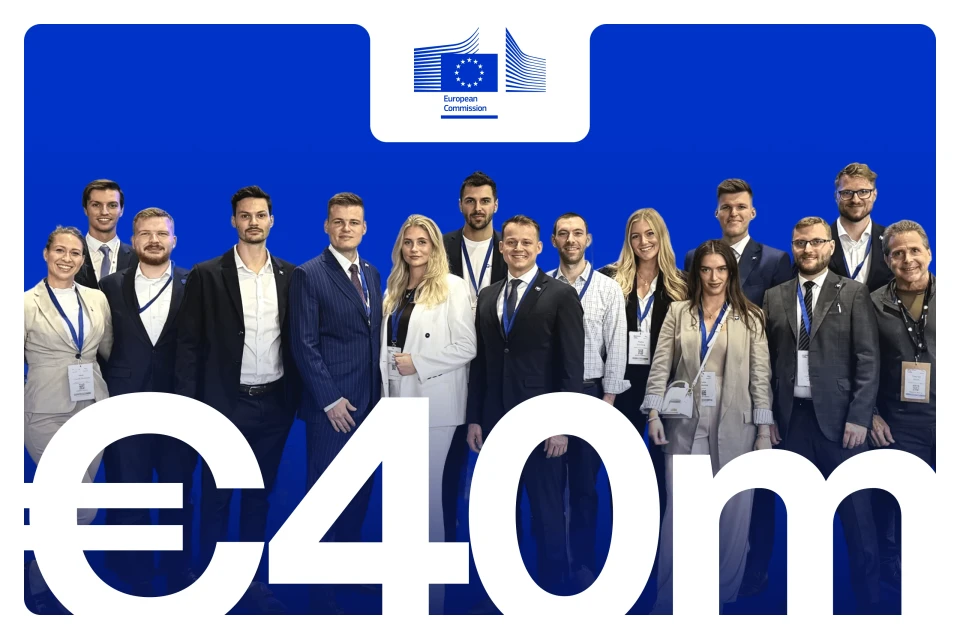 Powerful Medical team beneath the European Commission logo with large &euro;40m grant text