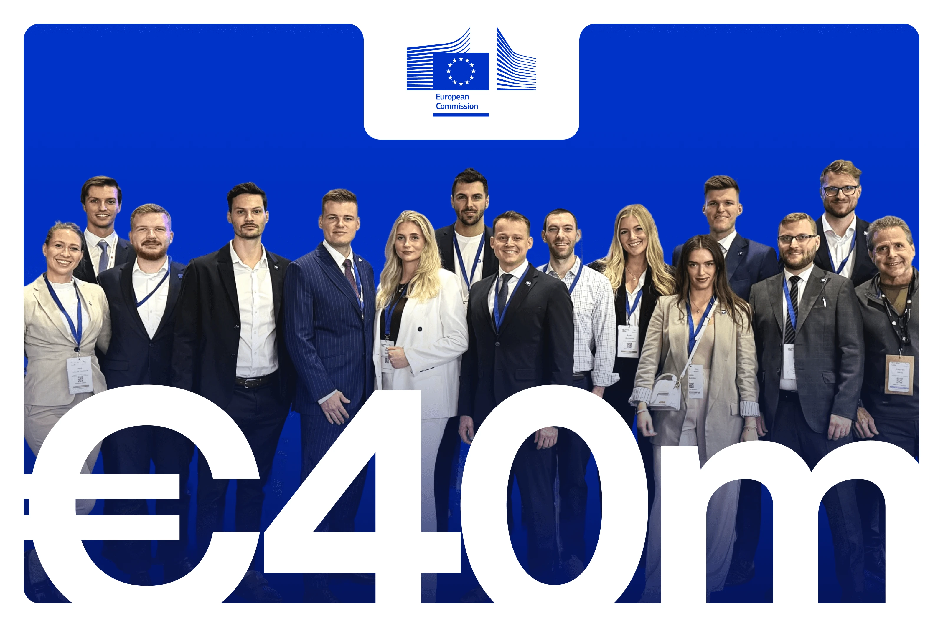 Powerful Medical team beneath the European Commission logo with large €40m grant text
