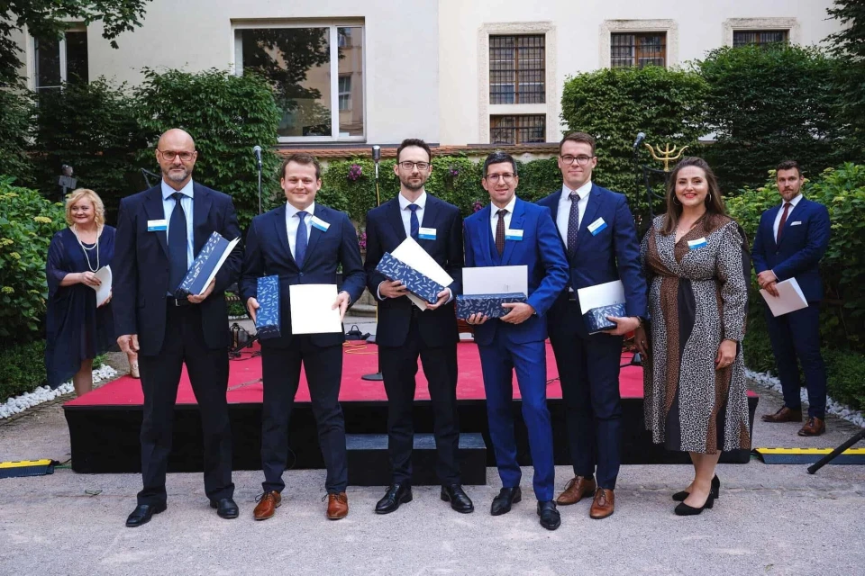 Powerful Medical team with certificates accepting the Venture Capital Deal of the Year at the CVCA and SLOVCA Awards