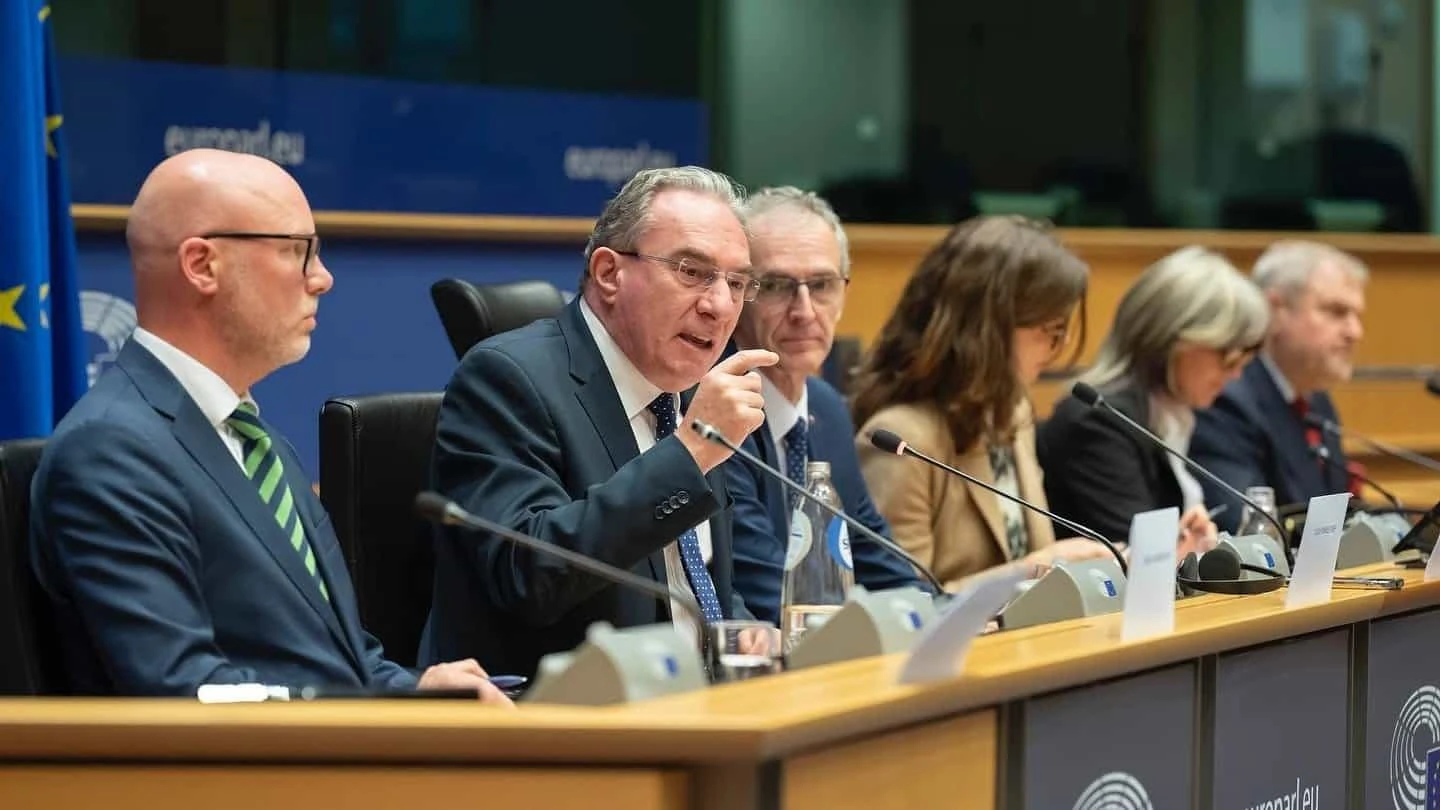 Ivan Stefanec speaking on a panel at the SME Europe Forum 2023 in the European Parliament, Brussels