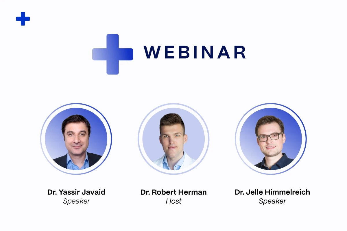 Atrial fibrillation webinar speakers Dr Yassir Javaid, host Dr Robert Herman and Dr Jelle Himmelreich