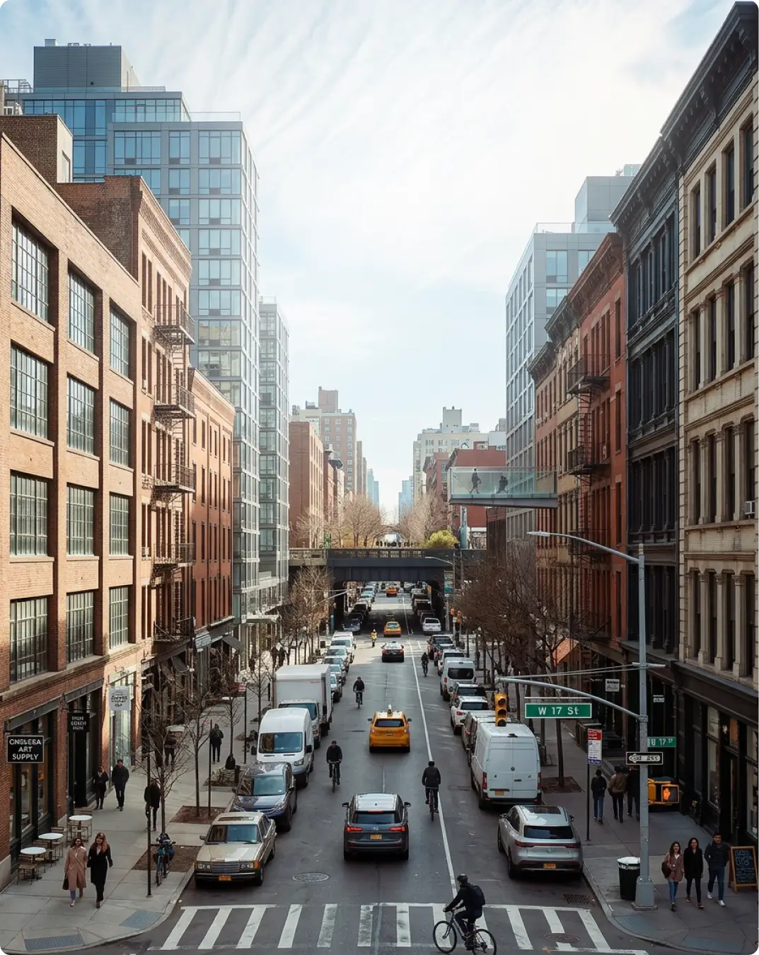 New York City street at West 17th Street, location of Powerful Medical's US office