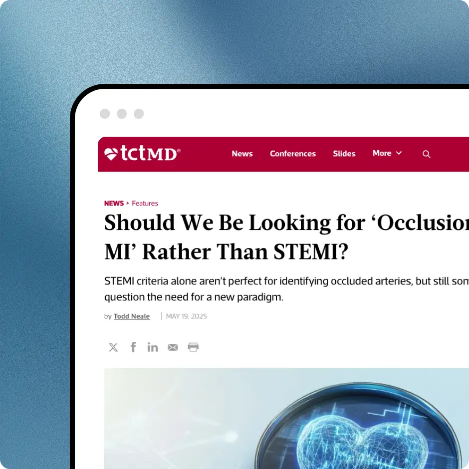 TCTMD feature article asking whether occlusion MI should replace STEMI diagnosis