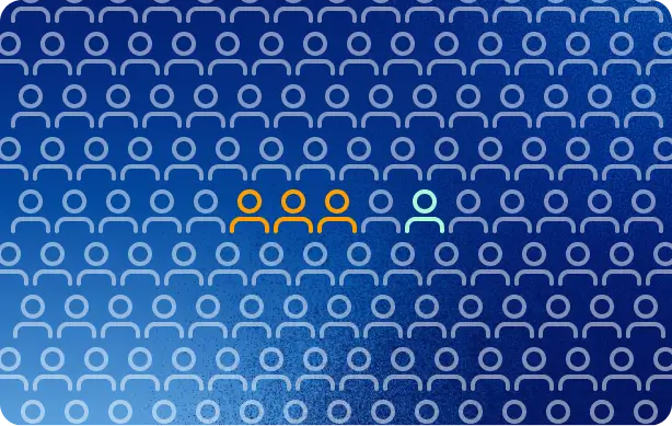 Grid of people icons highlighting a few among many, illustrating LVEF screening rule-out