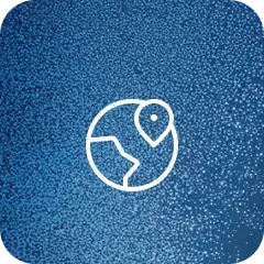 Globe and location pin icon representing regional US and EU data residency options
