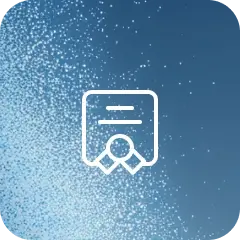 Certificate icon representing SOC 2, ISO 27001, GDPR and HIPAA compliance
