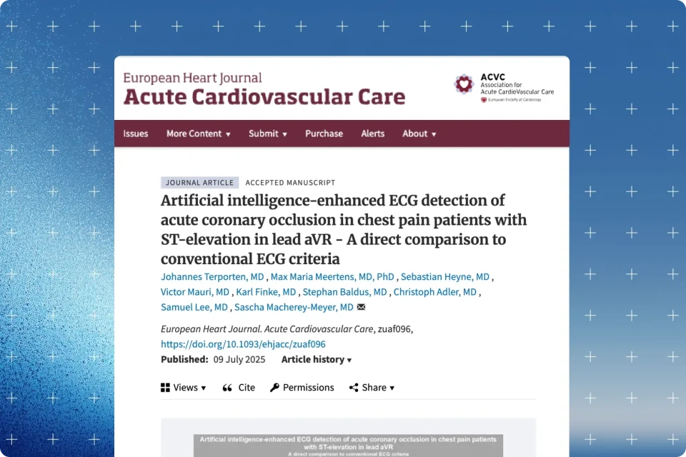Artificial intelligence-enhanced ECG detection of acute coronary occlusion in chest pain patients with ST-elevation in lead aVR &ndash; A direct comparison to conventional ECG criteria