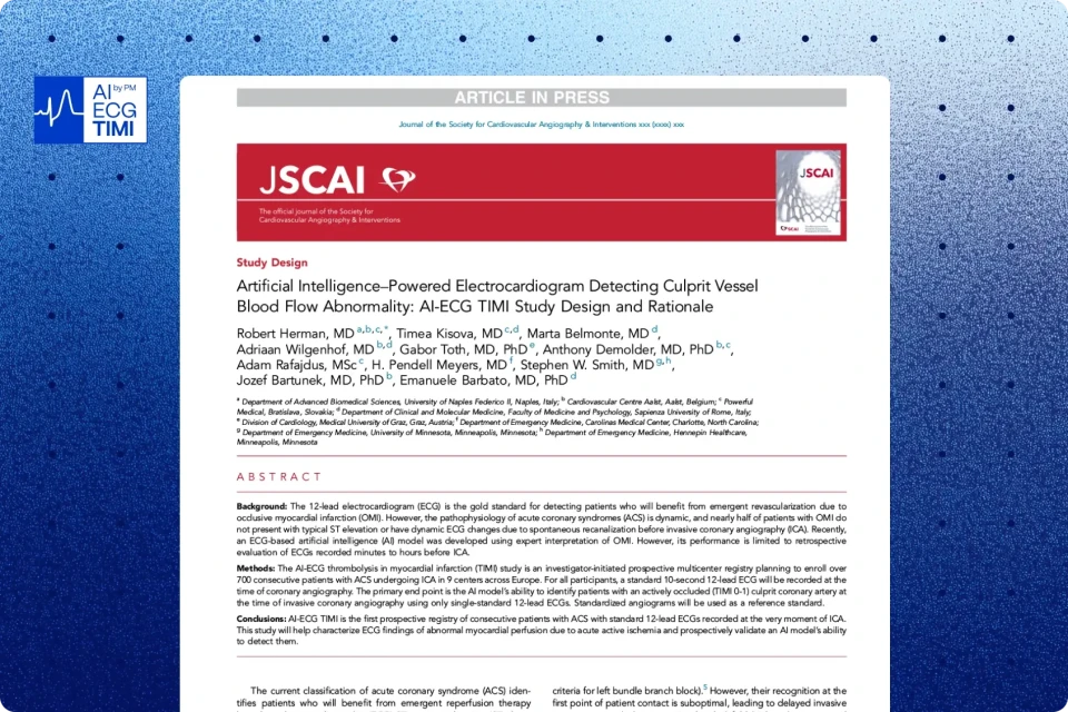 Artificial Intelligence&ndash;Powered Electrocardiogram Detecting Culprit Vessel Blood Flow Abnormality: AI-ECG TIMI Study Design and Rationale