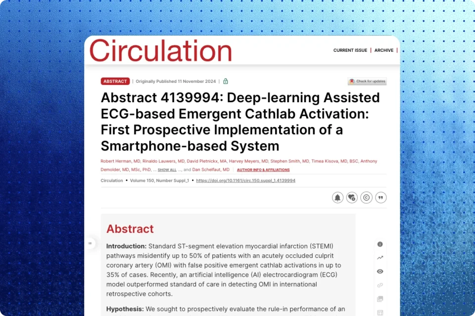 Deep-learning Assisted ECG-based Emergent Cathlab Activation: First Prospective Implementation of a Smartphone-based System