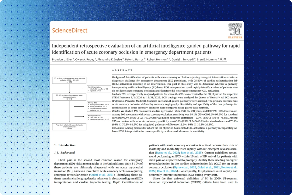 Independent retrospective evaluation of an artificial intelligence-guided pathway for rapid identification of acute coronary occlusion in emergency department patients