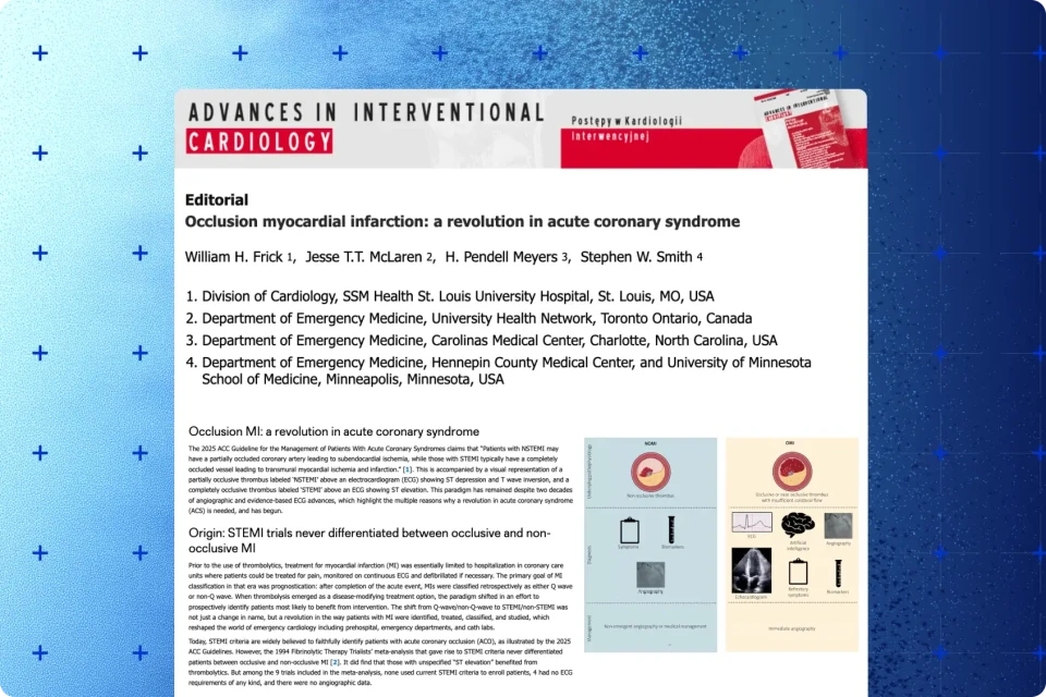 Occlusion Myocardial Infarction: A Revolution in Acutecoronary Syndrome