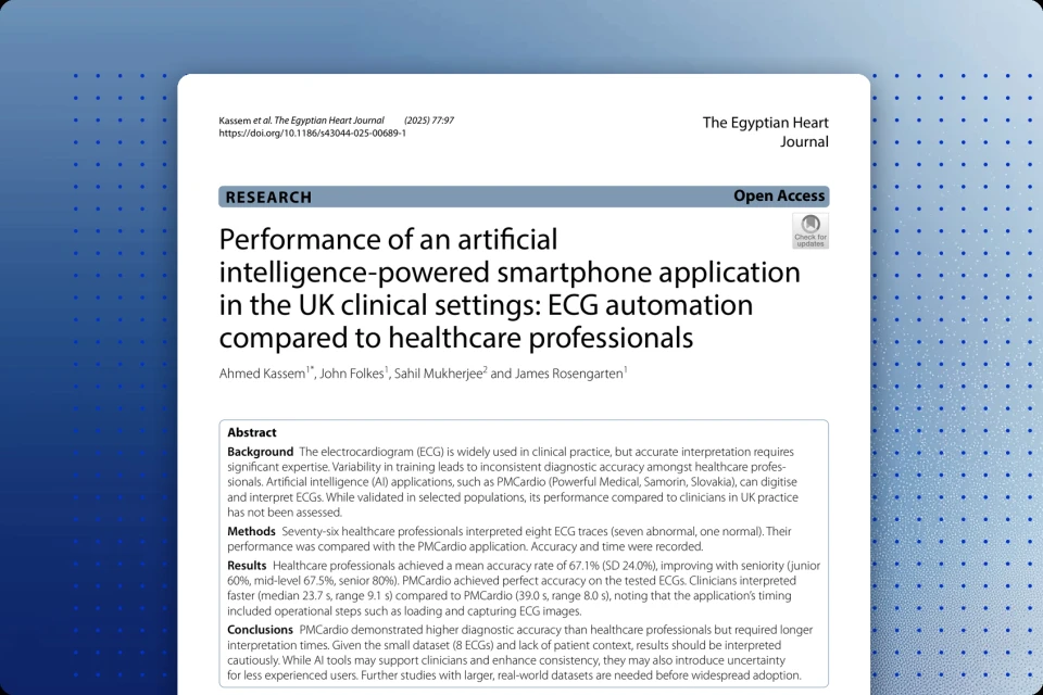Performance of an artificial intelligence-powered smartphone application in the UK clinical settings: ECG automation compared to healthcare professionals