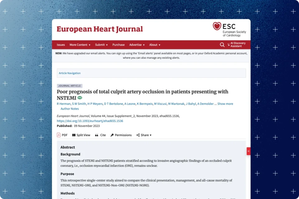 Poor Prognosis of Total Culprit Artery Occlusion in Patients Presenting with NSTEMI