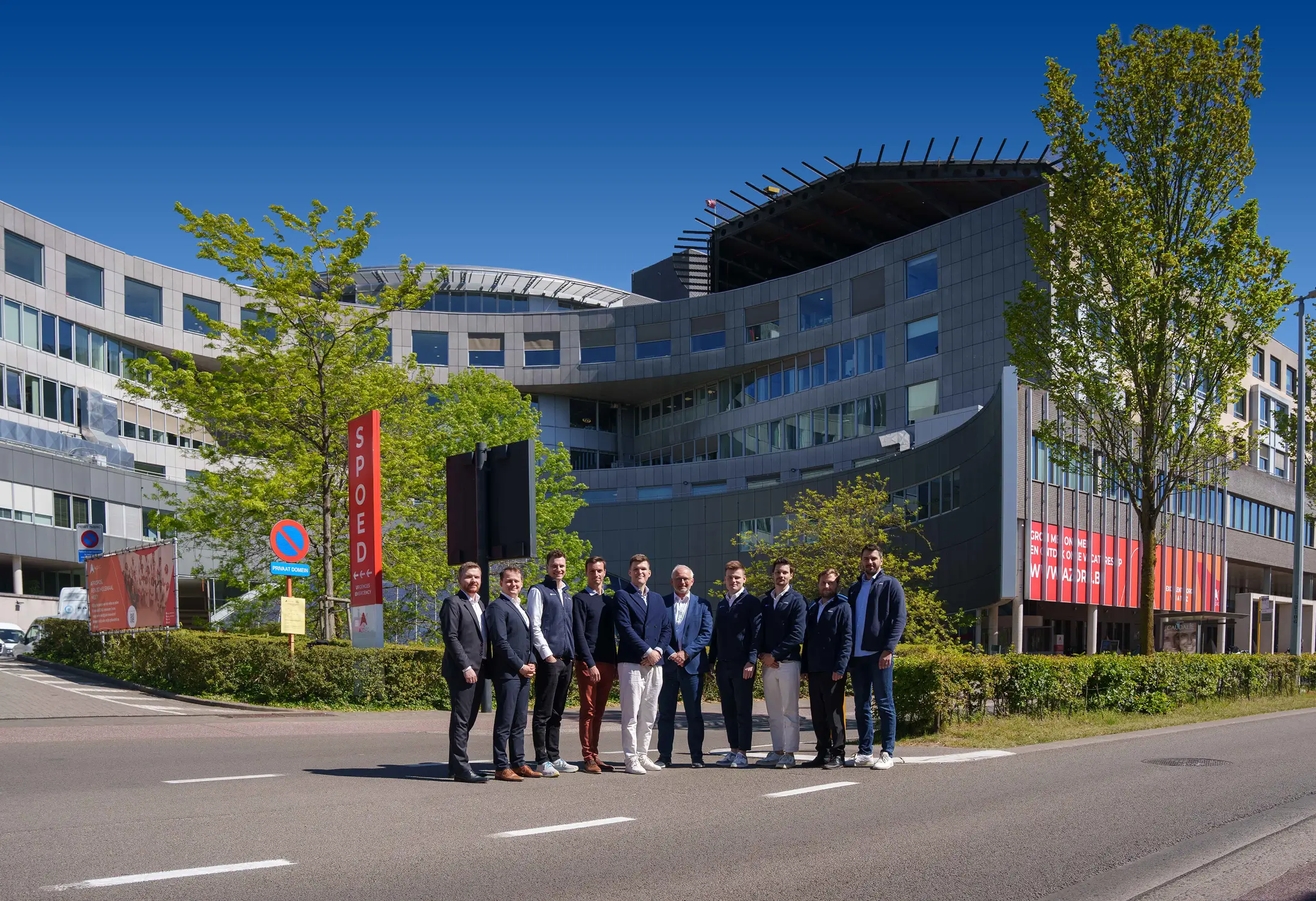 Powerful Medical and Heart Center Aalst team outside the AZORG hospital in Belgium