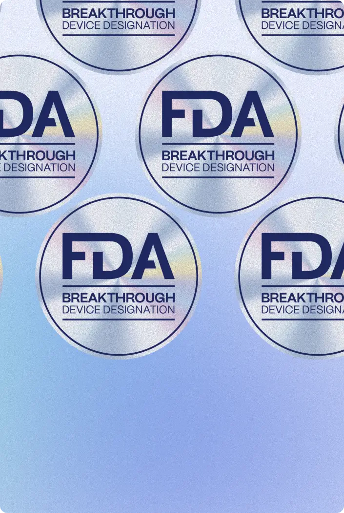 FDA Breakthrough Device Designation holographic badges awarded to PMcardio in the United States