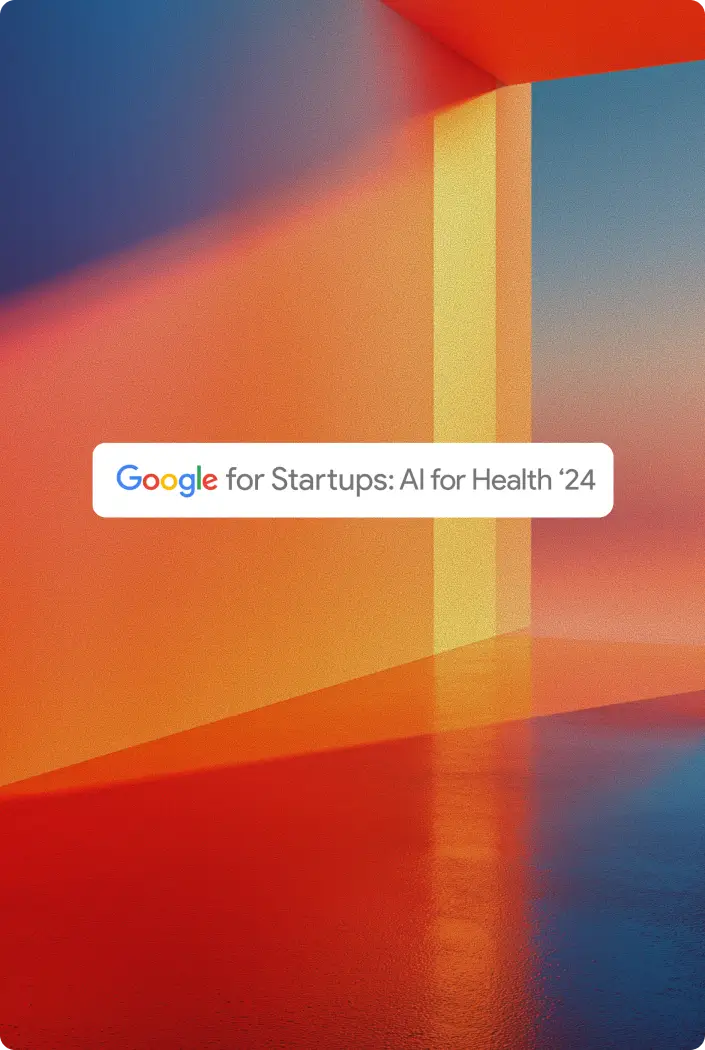 Google for Startups AI for Health 2024 program badge on a colourful backdrop